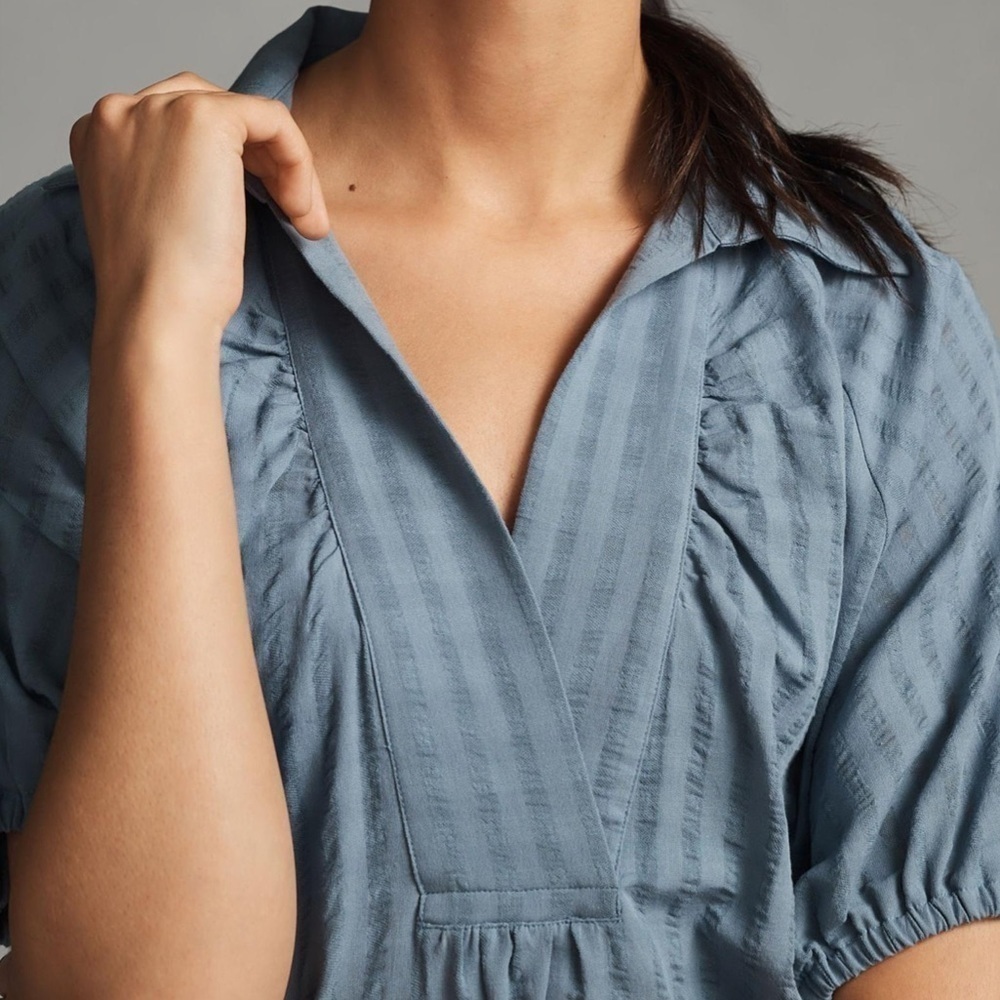 Anthropologie V-Neck Tiered-Sleeve Tunic Dress - Picture 4 of 4
